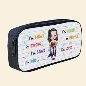 Personalized Gifts For Kid Pencil Case, Kid With Superhero Costume 01NAMH110724PA - Pencil Case - GoDuckee