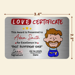 Personalized Gifts For Couple Wallet Card Love Certificate 01TODT251224HH - Wallet Card - GoDuckee