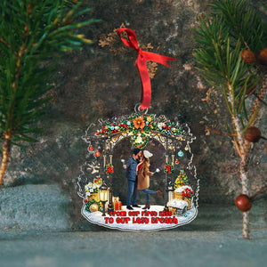 Custom Photo Gifts For Couple Acrylic Ornament 03DGMH210924 Christmas Couple Kissing - Ornament - GoDuckee