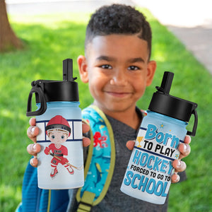 Born To Play Hockey Personalized Kid Tumbler Gift For Kid - Kid Tumbler - GoDuckee