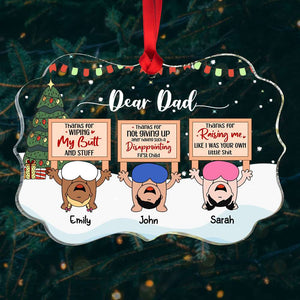 Dear Dad, Gift For Dad, Personalized Acrylic Ornament, Baby Upside Down Ornament, Christmas Gift 06OHHN180823 - Ornament - GoDuckee