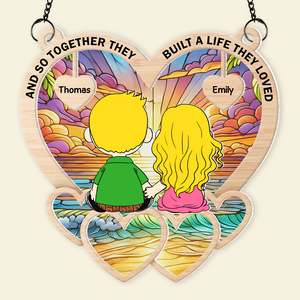 Personalized Gifts For Couple Suncatcher Ornament 03kapu301224hg - Ornament - GoDuckee