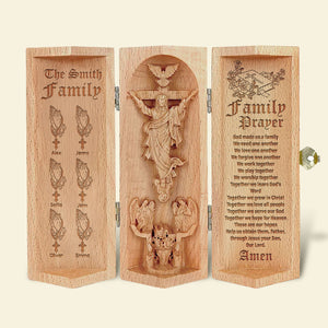 Personalized Gifts For Family Openable Wooden Cylinder Sculpture 04TOMH230125 - Wooden Cylinder Sculpture - GoDuckee