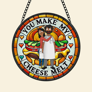 Personalized Gifts For Couple Stained Glass Suncatcher 05TGMH070125HG - Ornament - GoDuckee