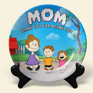 Personalized Gifts For Mom Ceramic Round Plate 08napu030425 - Ceramic Round Plate - GoDuckee