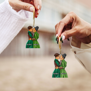 Personalized Gifts For Couple Keychain Hugging Couple 023QHHU110125TM - Keychains - GoDuckee