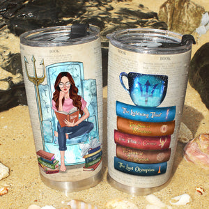 Cute Girl Reading Book, Personalized Tumbler Cup, Gift For Bookworms - Tumbler Cup - GoDuckee