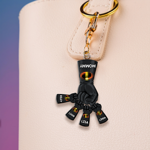 Personalized Gifts For Mom Keychain Superhero Fist Bump 02QHHU080325HA - Keychains - GoDuckee