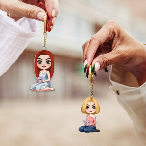 Personalized Gifts For Book Lover Keychain Reading Girl 02QHHU080425HH - Keychains - GoDuckee