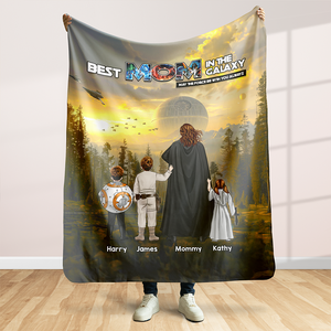 Personalized Gifts For Mom Blanket Best Mom In The Galaxy 01ACHU220325HHHG - Blanket - GoDuckee