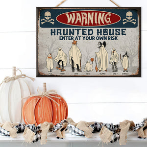 Haunted House, Gift For Family, Personalized Doormat, Ghost Family Dootmat, Halloween Gift - Doormat - GoDuckee