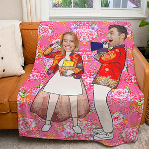 Funny Couple - Custom Photo Blanket For Couple- Best Valentine's Day Gifts - Blanket - GoDuckee