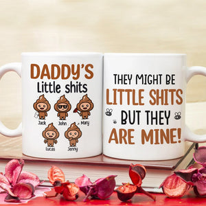 They Might Be Little Shits-Gift For Dad-Personalized Coffee Mug-Dad Coffee Mug - Coffee Mug - GoDuckee