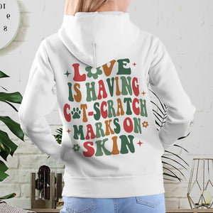 Love Is Having Cat-Scratch Marks On Skin, Personalized Funny Shirt, Gift For Cat Lovers, Chistmas Gifts - AOP Products - GoDuckee