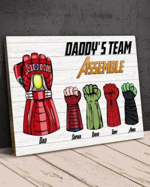 Daddy's Team, Personalized Canvas Print, Gift For Dad, 02NAPO181223HA - Poster & Canvas - GoDuckee