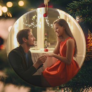 The Couple, Happily Ever After Custom Photo Ornament, Christmas Gifts For Couple - Ornament - GoDuckee