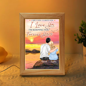 Couple, Forever Yours, Personalized Picture Frame Light Box, Valentine Gift, Couple Gift - - GoDuckee