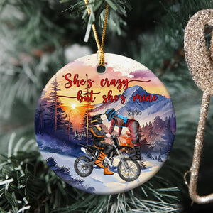 The Couple, She's Crazy But She's Mine, Personalized Ornament, Christmas Gift For Couple - Ornament - GoDuckee