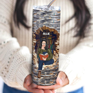 Personalized Gifts For Book Lovers Skinny Tumbler Reading Girl - Tumbler Cup - GoDuckee
