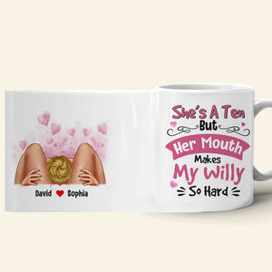 She's Is A Ten Personalized Funny Coffee Mug, Couple Gift - Coffee Mug - GoDuckee