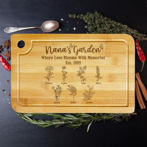 Nana's Garden Where Love Blooms With Memories-Personalized Engraved Cutting Board-02htqn271223 - Home Decor - GoDuckee