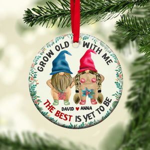 Grow Old With Me, The Best Is Yer To Be - Personalized Ornament, Gift For Christmas, Old Naughty Couple - Ornament - GoDuckee