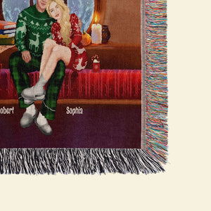 Couple, Let's Just Cuddle, Personalized Woven Blanket, Christmas Gifts For Couple, 01HUPO091023PA - Blanket - GoDuckee