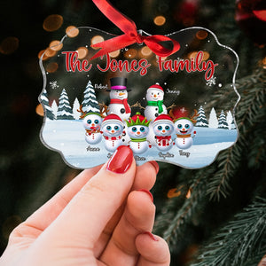 Family, The Snowman Family, Personalized Acrylic Ornament, Christmas Gifts For Family - Ornament - GoDuckee