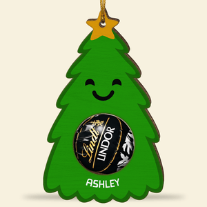 Kids Christmas Chocolate Holder-Personalized Wood Ornament- Gift For Kids- Christmas Ornament - Ornament - GoDuckee