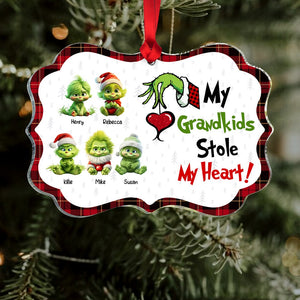 My Grandkids Stole My Heart, Personalized Medallion Acrylic Ornament, 05HTHN220923, Chirstmas Gift For Family - Ornament - GoDuckee