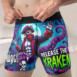 Funny Gifts For Him Pirates Men's Boxers 04xqtn050225 Release The Kraken - Boxer Briefs - GoDuckee