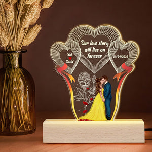 Couple, Our Love Story Will Live On Forever, Personalized 3D Led Light, Valentine Gift, Couple Gift, 04HTPO191223PA - Led Night Light - GoDuckee
