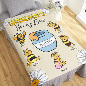 Personalized Gifts For Grandma Blanket Grandma's Honey Bees 01htqn150224 - Blankets - GoDuckee