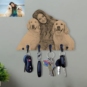 Custom Photo Gift For Family Wooden Key Hanger 10ACXX200824 - - GoDuckee
