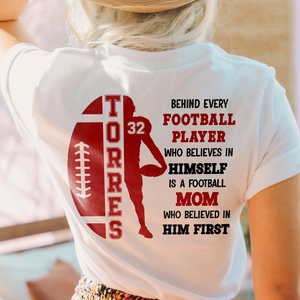 A Football Mom Who Believed In Him First Personalized Sweatshirt, Gift For Mom, Football Lovers Gift - Shirts - GoDuckee