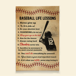 Personalized Gifts For Baseball Lover Canvas Print Baseball Life Lessons 02QHTN070225 - Poster & Canvas - GoDuckee