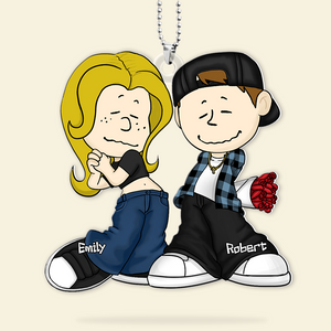 Personalized Gifts For Couple Car Ornament, Gangsta Love 04qhpu030125hg - Ornament - GoDuckee
