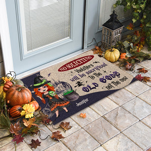 No Soliciting, Gift For Witch Lover, Personalized Doormat, Witchcraft Door Mat, Halloween Gift - Doormat - GoDuckee
