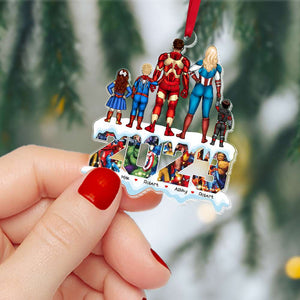 Gift For Family, Personalized Acrylic Ornament, Super Family Ornament, Christmas Gift 01NAHN151123TM - Ornament - GoDuckee
