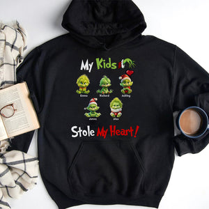 My Grandkids Stole My Heart, Gift For Family, Personalized Shirt, Green Kids Shirt, Christmas Gift 05HTHN311023 - Shirts - GoDuckee
