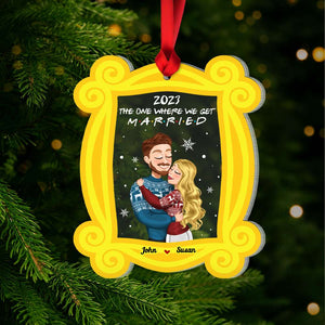 The One Where We Get Married, Couple Gift, Personalized Acrylic Ornament Couple, Hugging Ornament, Christmas Gift 05NAHN171123HH - Ornament - GoDuckee