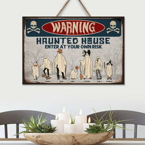 Haunted House, Gift For Family, Personalized Doormat, Ghost Family Dootmat, Halloween Gift - Doormat - GoDuckee