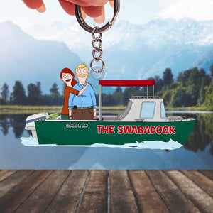 Personalized Gifts For Couple Keychain, Happy Trip On Motorboat 03qhtn070225hg - Keychains - GoDuckee