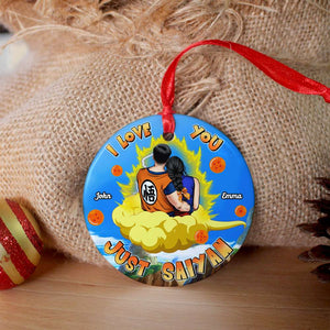 I Love You, Couple Gift, Personalized Ceramic Ornament, Couple Hugging Ornament, Christmas Gift 02HTHN160923HH - Ornament - GoDuckee