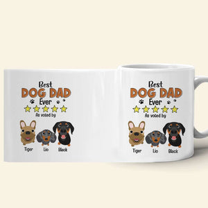 Best Dad Ever As Voted By His Dogs Personalized Coffee Mug DR-WHM-02QHTN080523TM - Coffee Mug - GoDuckee