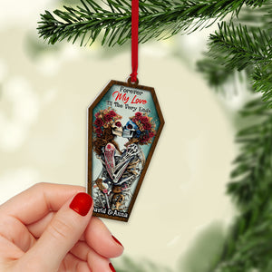 Forever My Love Til The Very Ends, Personalized Skull Couple Ornament, Gift For Couple - Ornament - GoDuckee