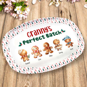 Family's Perfect Batch, Gift For Family, Personalized Resin Plate, Gingerbread Kids Plate, Christmas Gift - Resin Plate - GoDuckee