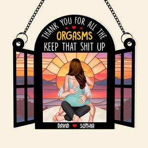 Personalized Gifts For Couple Suncatcher Ornament 01OHDT070624HH - Ornaments - GoDuckee