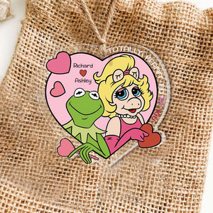 Couple Gift, Personalized Acrylic Ornament, Frog And Piggy Couple Ornament, Christmas Gift 03QHHN141023 - Ornament - GoDuckee