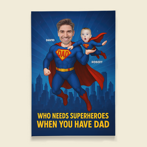 Super Dad Canvas Print - Custom Photo Gifts For Dad 02topu210525 - Poster & Canvas - GoDuckee
